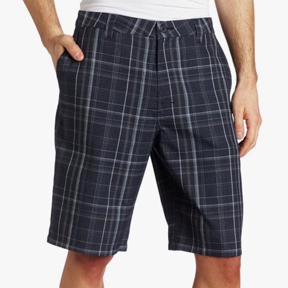 O’Neill Men’s Triumph Blue Heather Plaid Shorts 30 Teen Boy’s - Picture 1 of 13